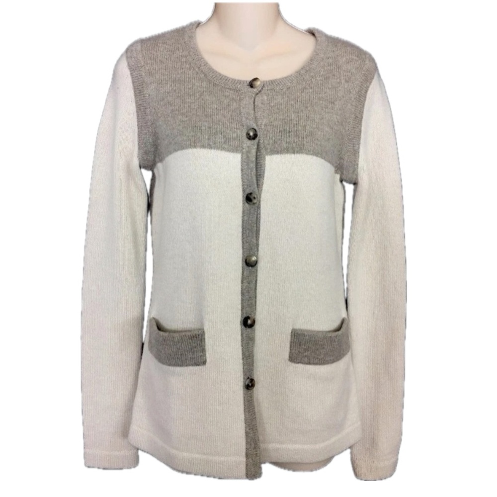 Derek Lam Cashmere Color-Block Button-Up Cardigan… - image 1